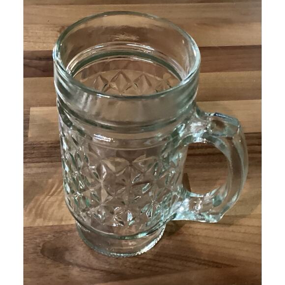 Vintage 5 3/4” Anchor Hocking Glass Mug Quilted Diamond Point Pattern Set Of 2 - Picture 11 of 11